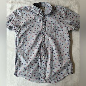 Bonobos Riviera Short Sleeve Shirt in Light Blue Floral Size M